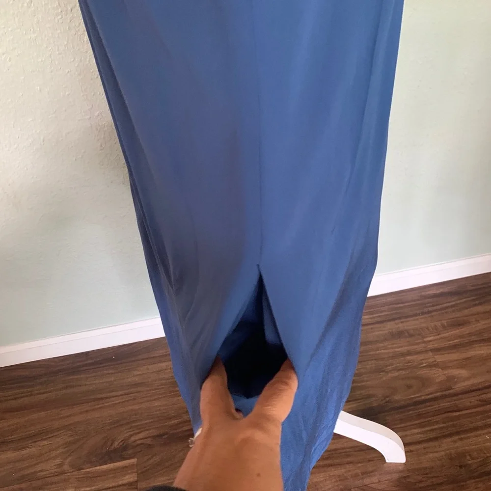 Banana Republic blue silk dress size S Petite - Picture 4 of 9